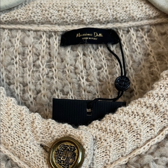 NWT MASSIMO DUTTI Boucle Knit Alpaca Wool Beige Cardigan with Buttons, Size S - Picture 3 of 15
